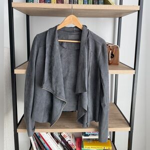 Blank NYC Gray Leather Jacket Asymmetrical Design